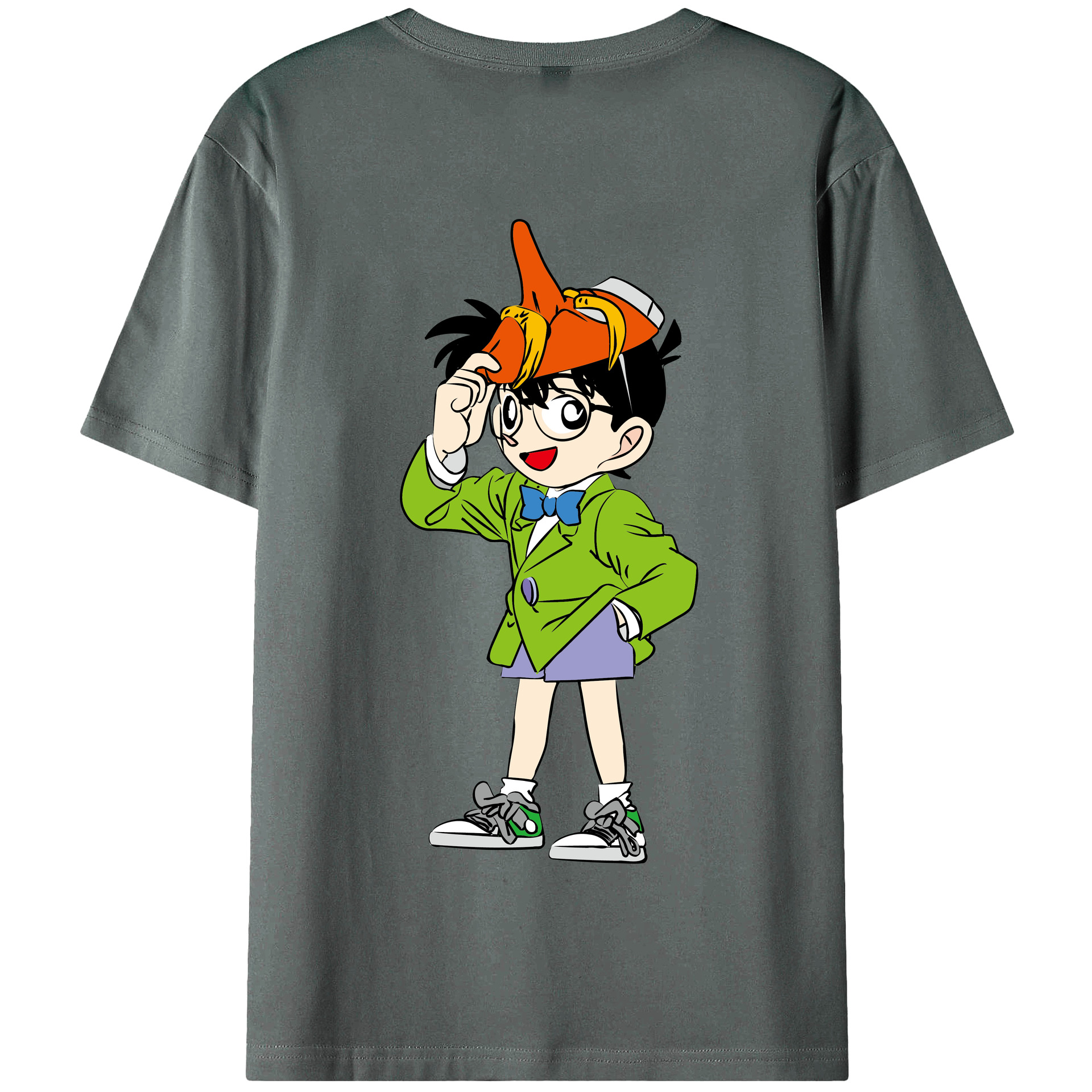 （画像用） 名探偵コナン 江戸川 コナン Detective Conan Conan Edogawa 綿100％半袖Tシャツ（背面プリント）
